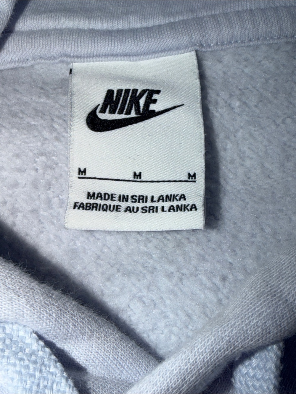 Nike- like new! Womens Cotton Lightblue pull over hoodie with lined hood Med - Picture 12 of 15